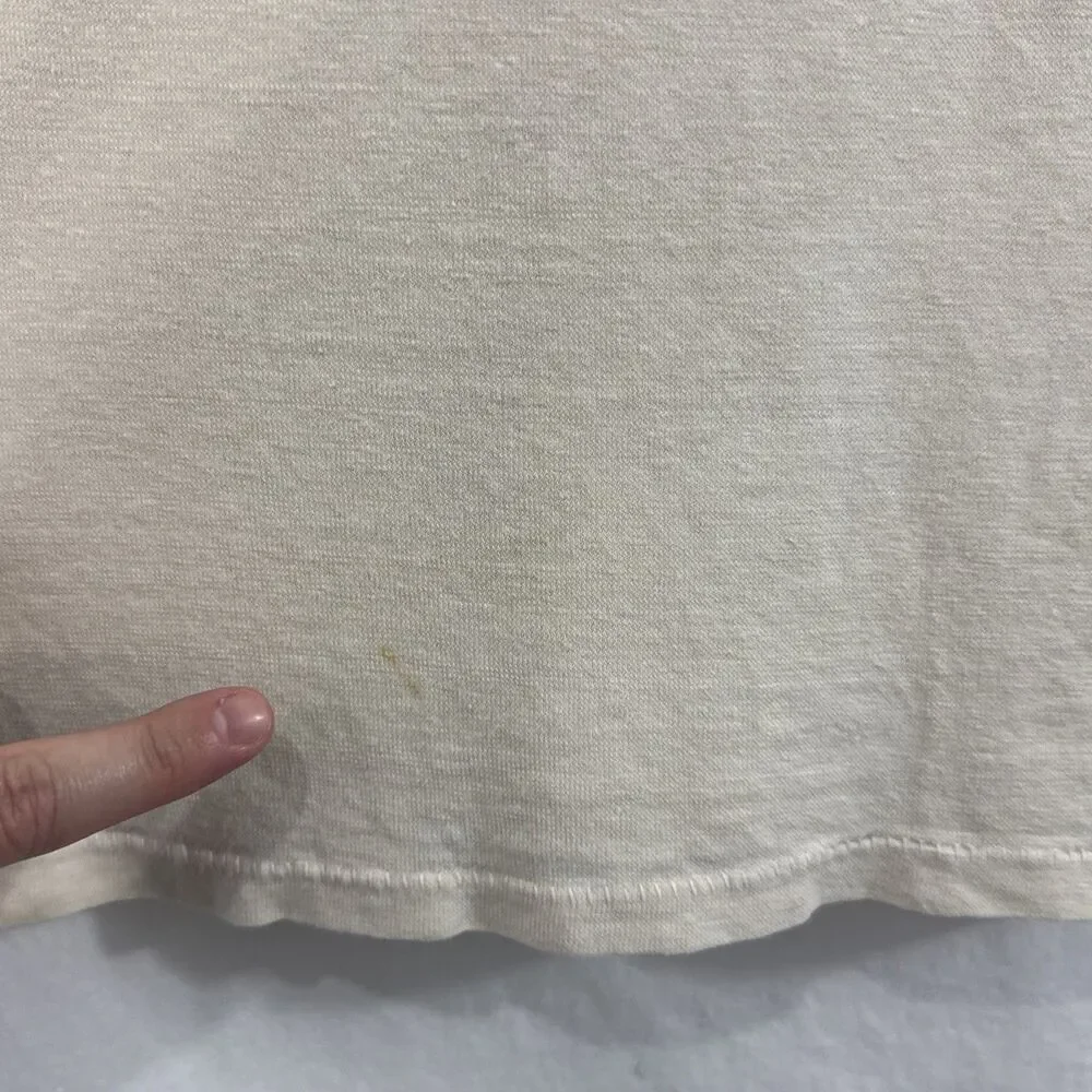 J Crew Men’s Hemp Blend Ivory Short Sleeve Tee Sz XL Tall Casual Outdoor Preppy